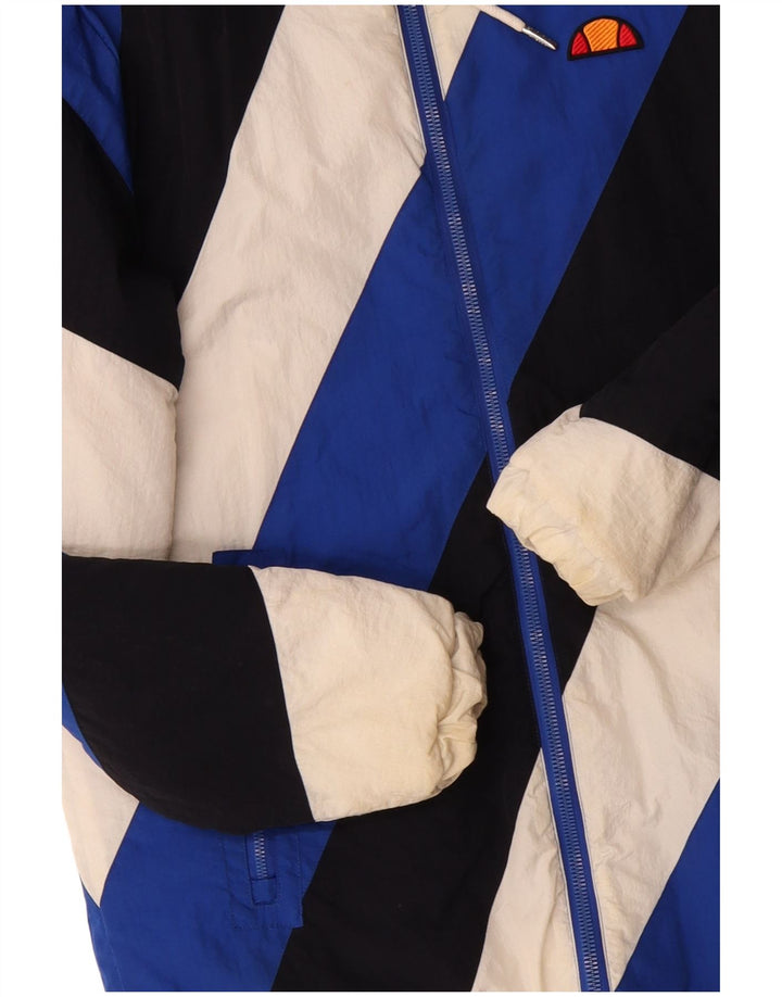 Мужская стеганая куртка Ellesse UK 38, средний синий полиэстер с цветными блоками