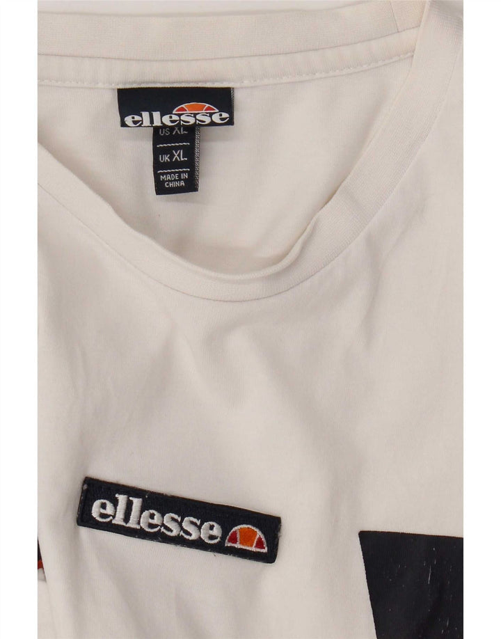 Ellesse Мужская футболка с рисунком Top XL Белая с цветными блоками