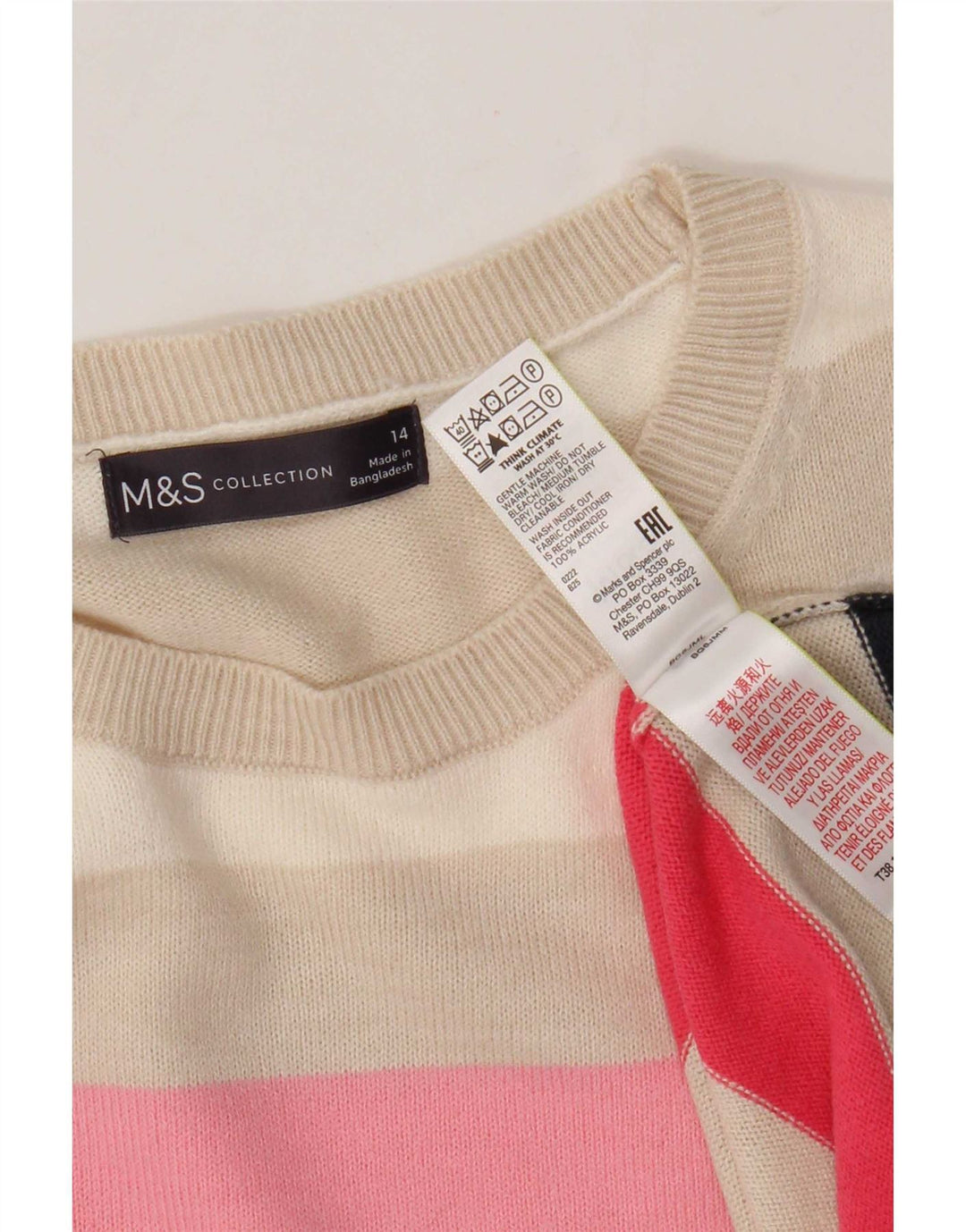 Женский джемпер с вырезом «лодочка» Marks & Spencer, Великобритания, 14, большой, разноцветный