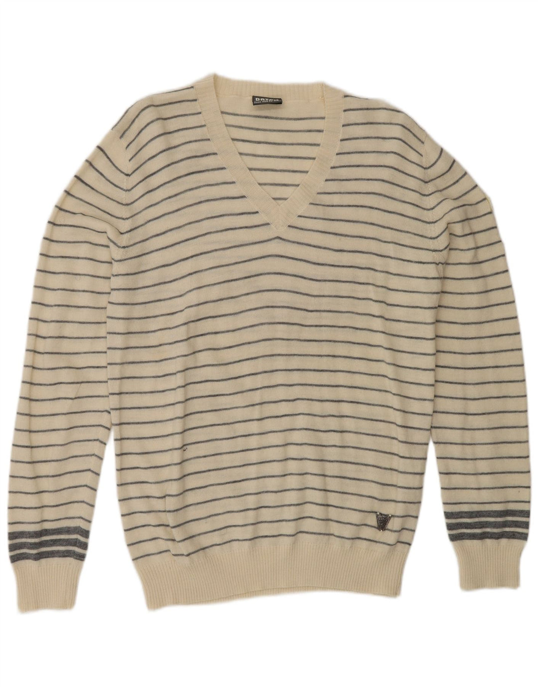 Мужской джемпер с v-образным вырезом DATCH XL, акрил в белую полоску