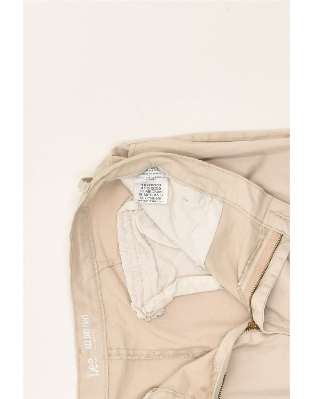LEE Womens Straight Casual Trousers US 18 2XL W36 L30  Beige Cotton | Vintage Lee | Thrift | Second-Hand Lee | Used Clothing | Messina Hembry 