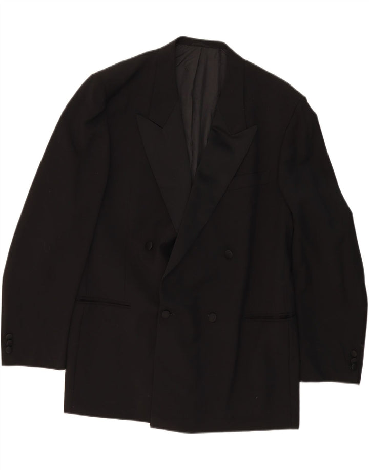 CITY TIME Mens Double Breasted Blazer Jacket UK 40 Large Black Vintage City Time and Second-Hand City Time from Messina Hembry 