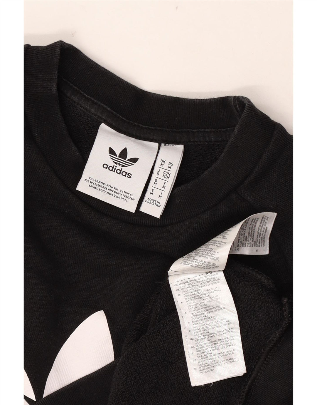 Мужской свитшот Adidas с рисунком, хлопковый джемпер среднего размера, черный