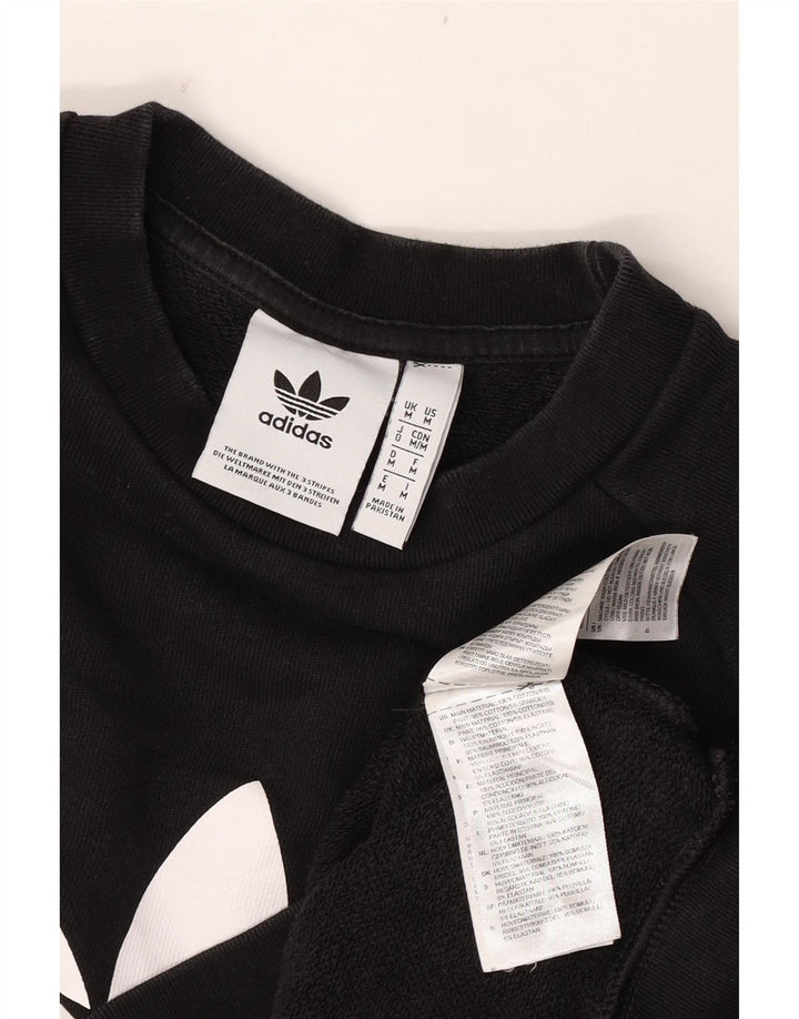 Мужской свитшот Adidas с рисунком, хлопковый джемпер среднего размера, черный