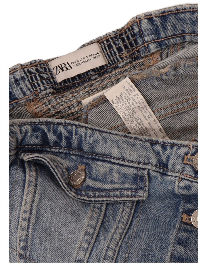 Женский джинсовый корсет без бретелек Zara UK 8, маленький синий хлопок