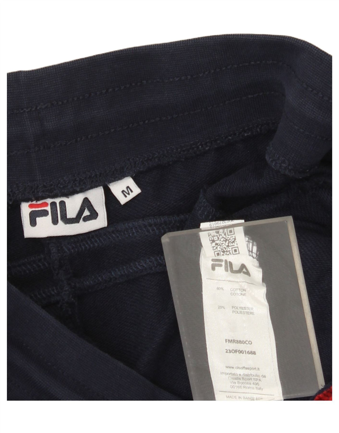 Мужские спортивные брюки Fila среднего размера, темно-синие, хлопок