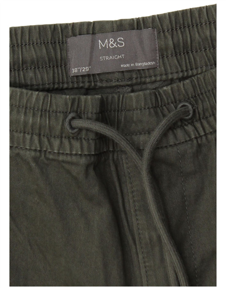 Мужские прямые брюки-чиносы Marks & Spencer W38 L29 зеленые