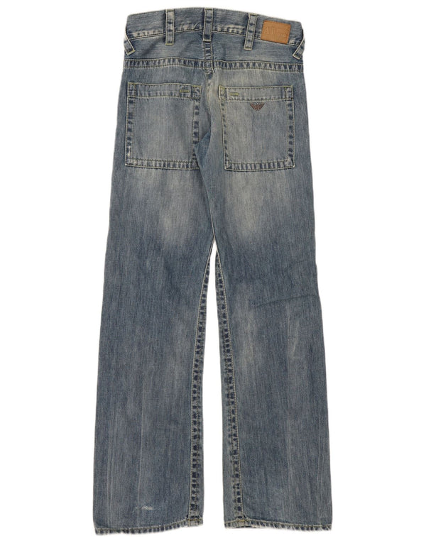 Женские широкие джинсы Armani W29 L32 синие, хлопок