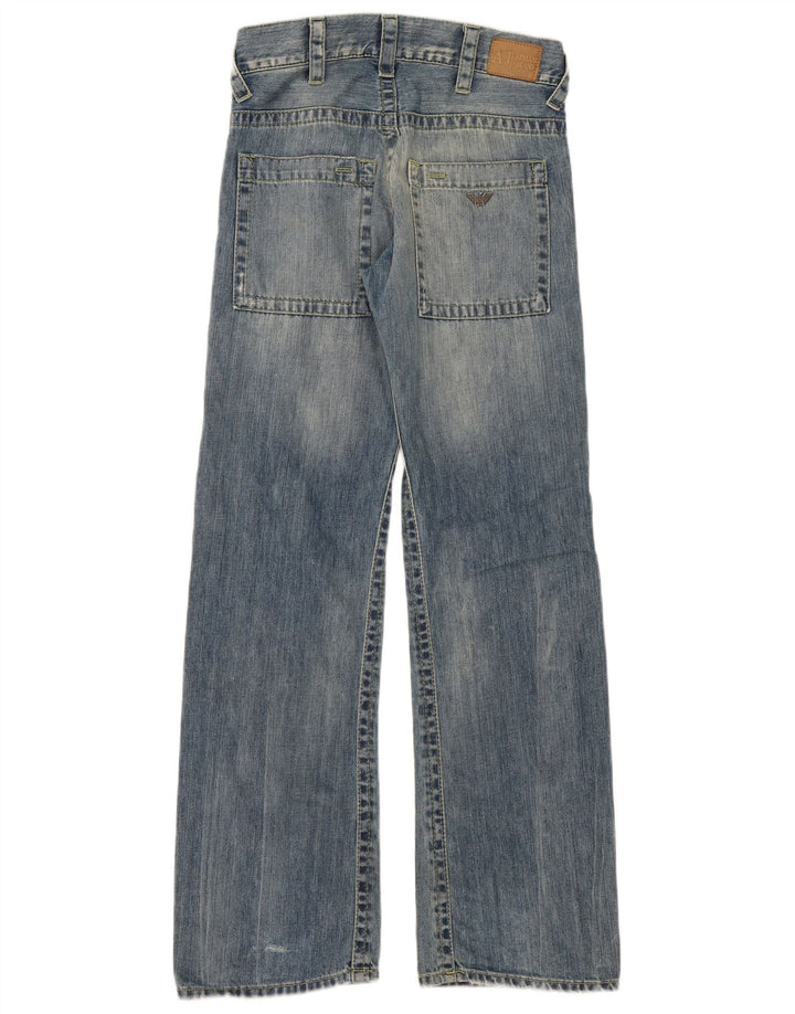 Женские широкие джинсы Armani W29 L32 синие, хлопок