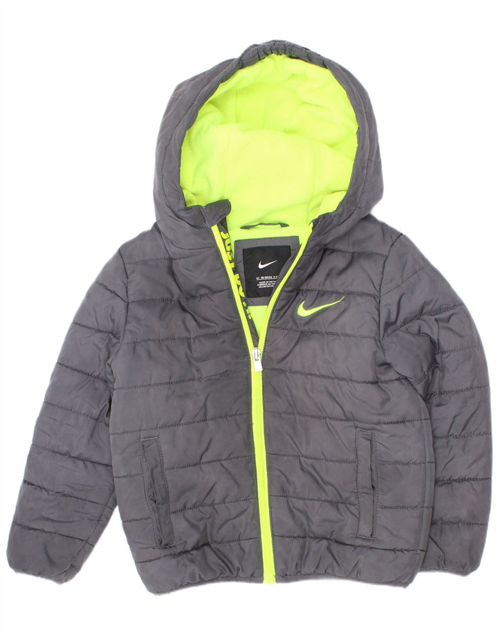 Утепленная куртка с капюшоном Nike для мальчиков 3–4 лет, серый полиэстер