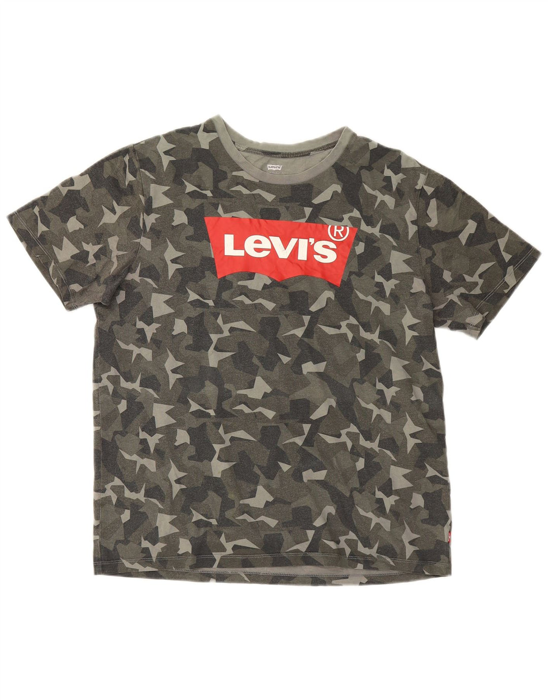 Мужская футболка с рисунком Levi's, большой разноцветный камуфляжный хлопок