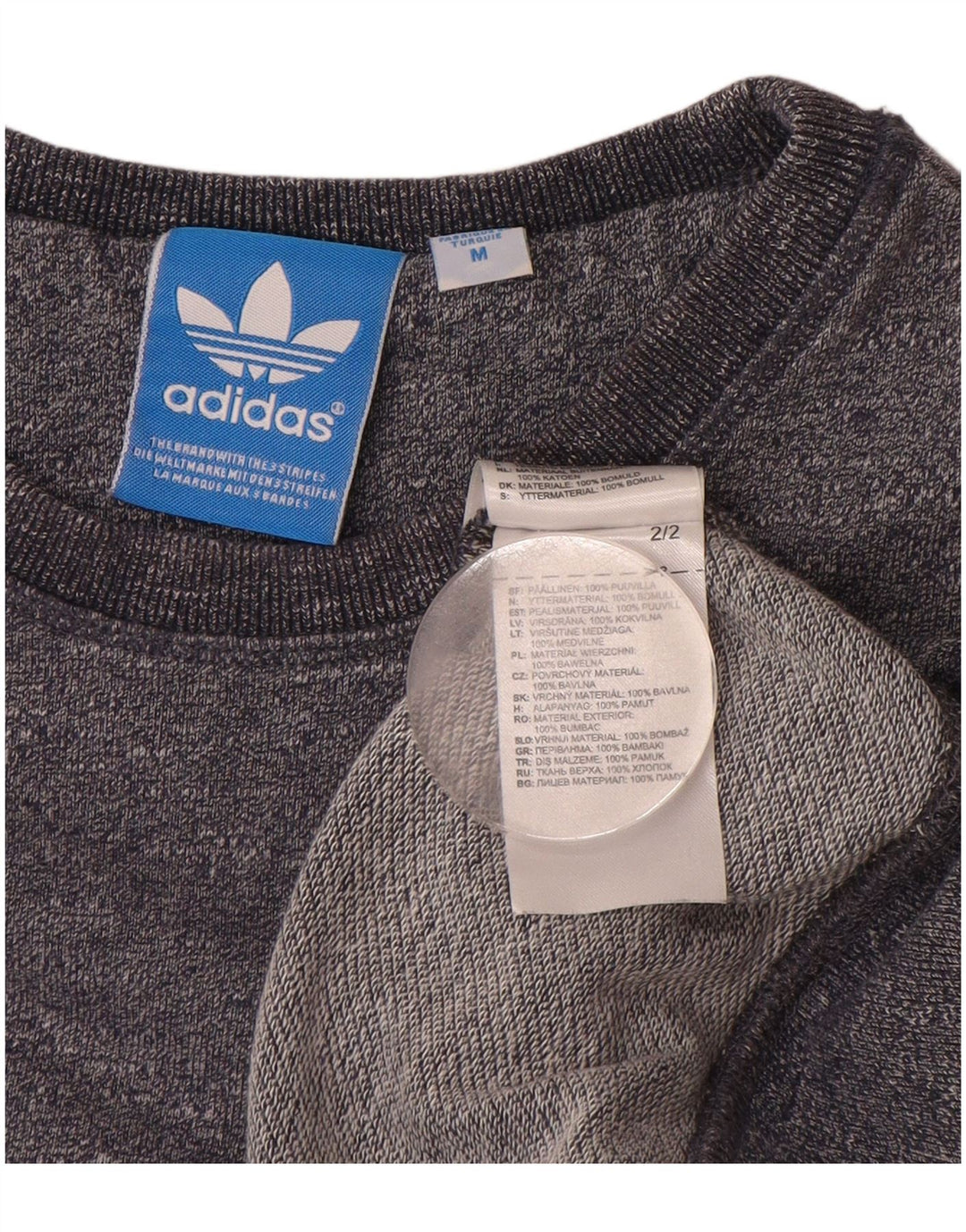 Мужской свитшот ADIDAS, средний темно-синий хлопковый джемпер в крапинку
