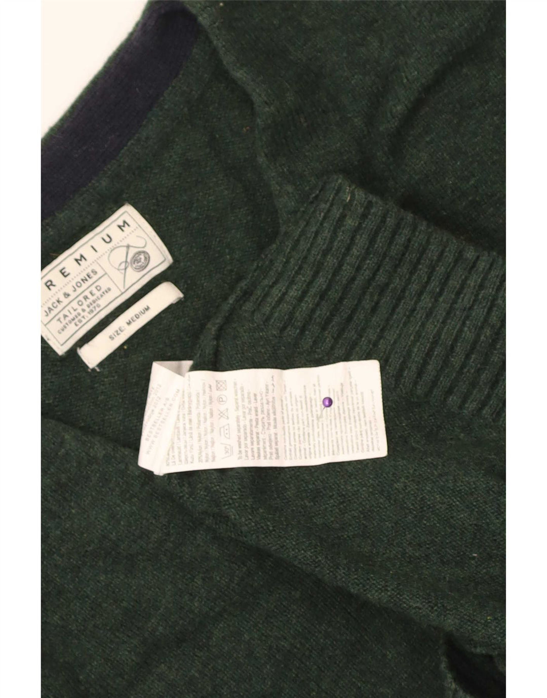 Мужской кардиган Jack & Jones из овечьей шерсти среднего зеленого цвета