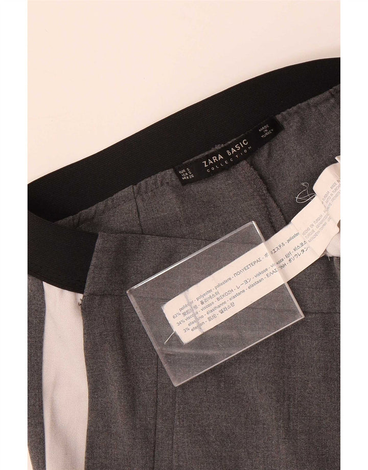 Женские узкие брюки чинос Zara, маленькие W26 L28, серые, полиэстер с цветными блоками
