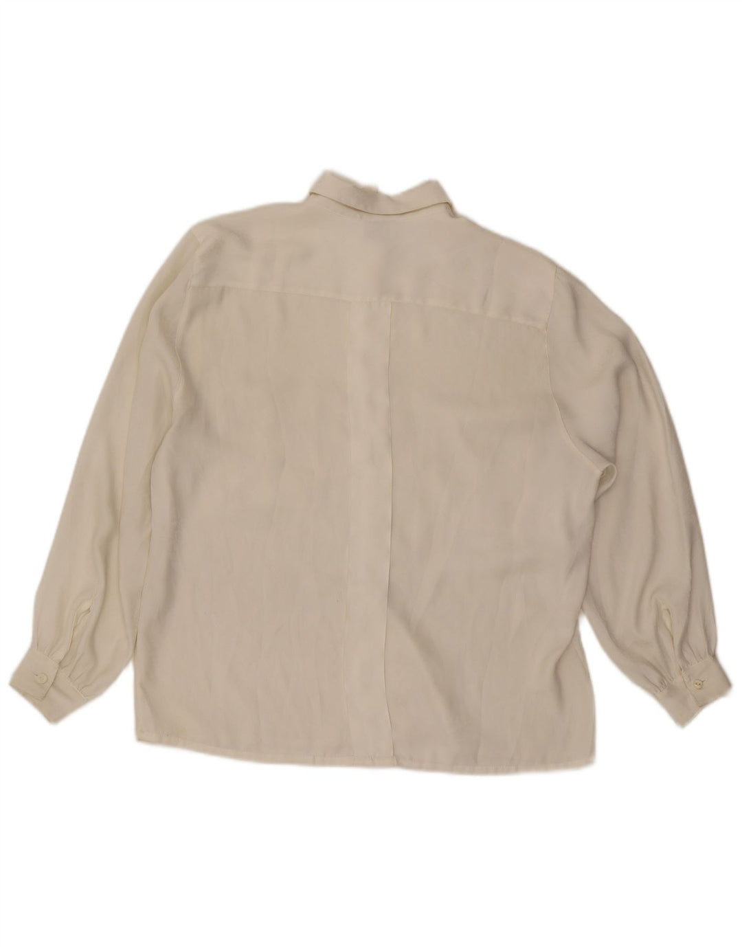 Винтажная женская рубашка UK 14, средний белый полиэстер