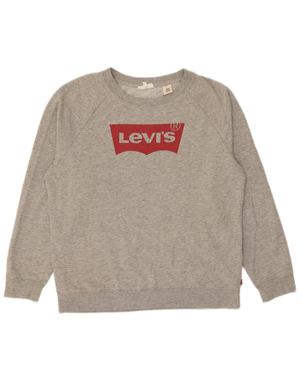 Женский джемпер оверсайз с рисунком Levi's UK 14, средний серый в крапинку