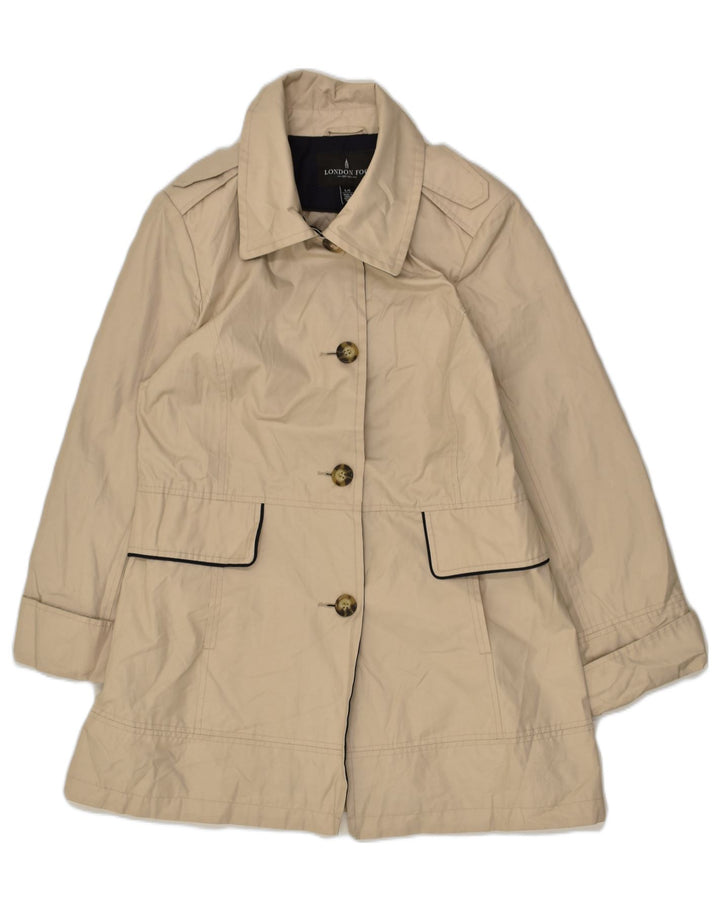 LONDON FOG Womens Overcoat UK 16 Large Beige Cotton | Vintage London Fog | Thrift | Second-Hand London Fog | Used Clothing | Messina Hembry 