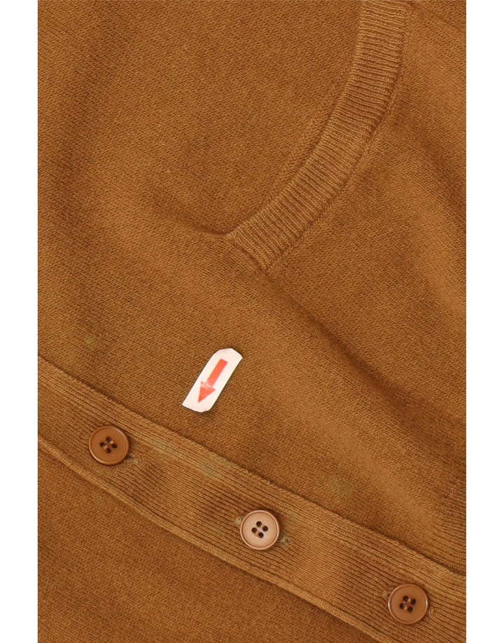 Мужской кардиган BENETTON IT 48 Средний Коричневый из овечьей шерсти