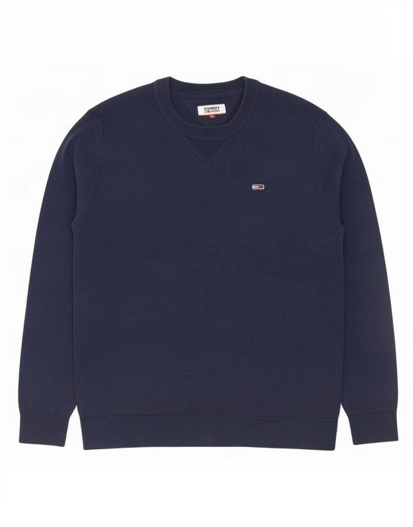 Мужской джемпер с круглым вырезом Tommy Hilfiger, маленький темно-синий, хлопковый