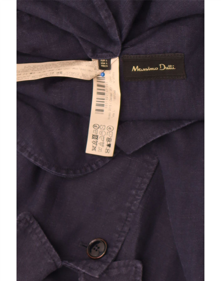 Мужская куртка Massimo Dutti UK 40, большая, темно-синяя, льняная