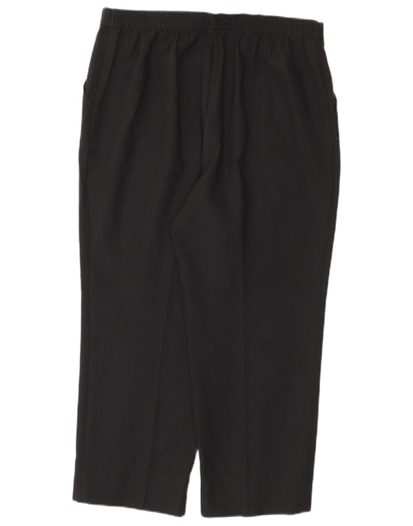 Marks & Spencer Womens Straight Cropped Trousers UK 14 Large W34 L24 Black