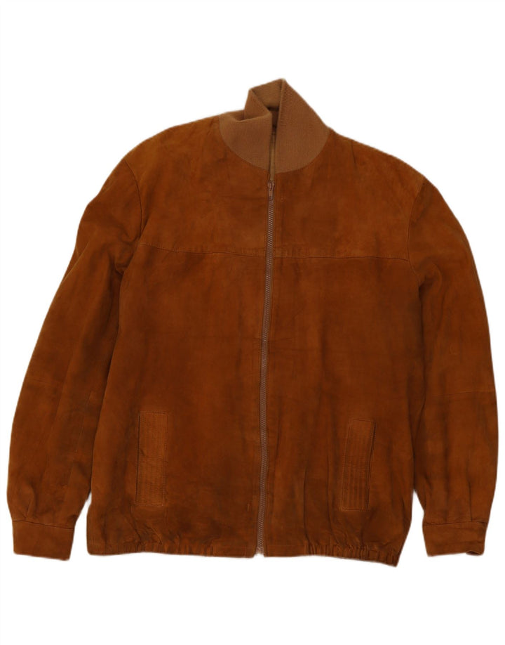 Винтажный мужской замшевый бомбер IT 52 XL Бежевый