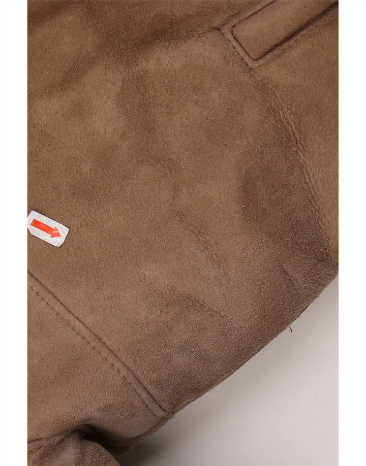 Винтажная женская дубленка EU 42, большая бежевая дубленка