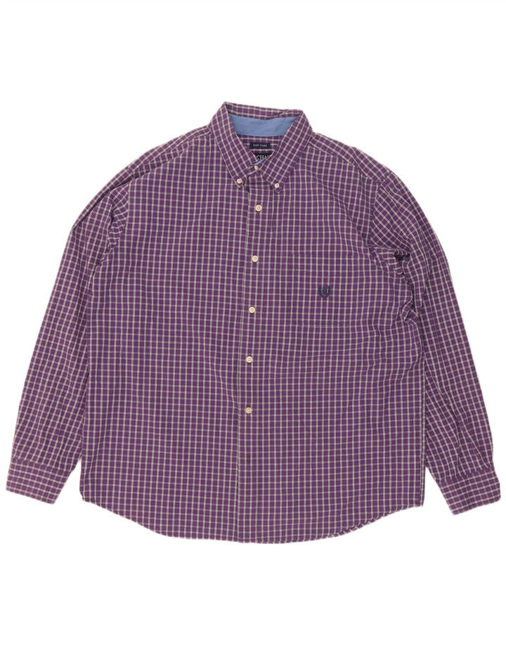 Мужская рубашка Chaps Easy Care XL, фиолетовая клетка в клетку, хлопок