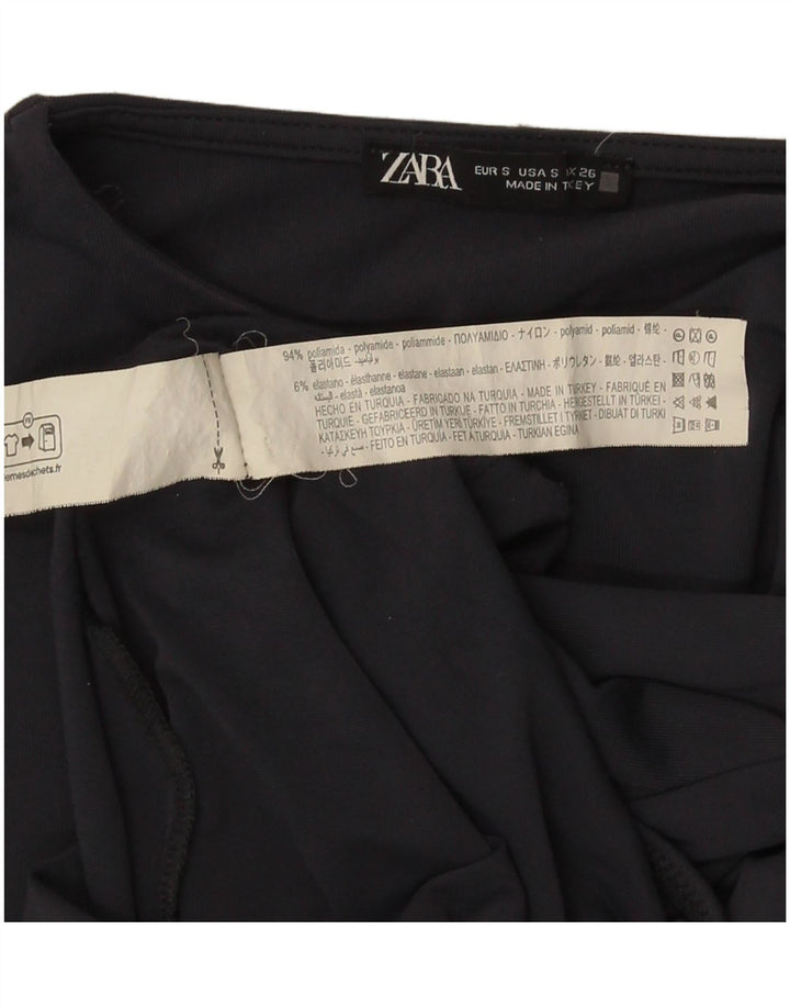 Женское боди с длинными рукавами Zara UK 8, маленький размер, темно-синий, полиамид