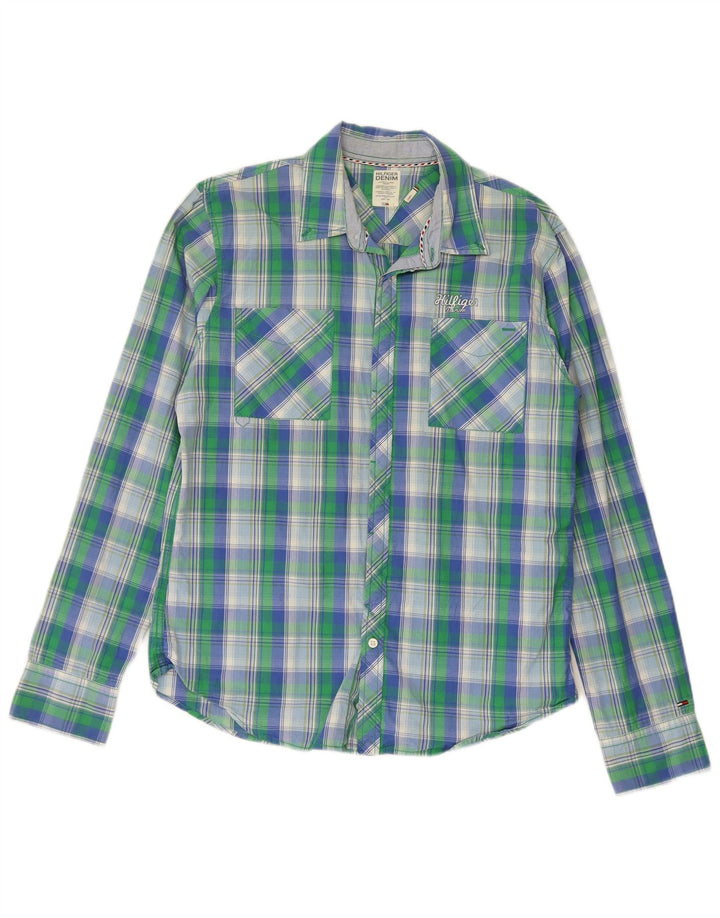 TOMMY HILFIGER Mens Shirt Large Multicoloured Check Cotton