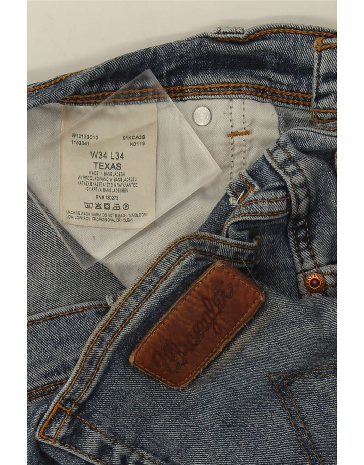 Мужские прямые джинсы Wrangler Texas W34 L29, синий хлопок