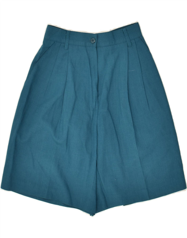 SAG HARBOR Womens Petite Pegged Chino Shorts US 4 Small W23 Blue Polyester | Vintage Sag Harbor | Thrift | Second-Hand Sag Harbor | Used Clothing | Messina Hembry 