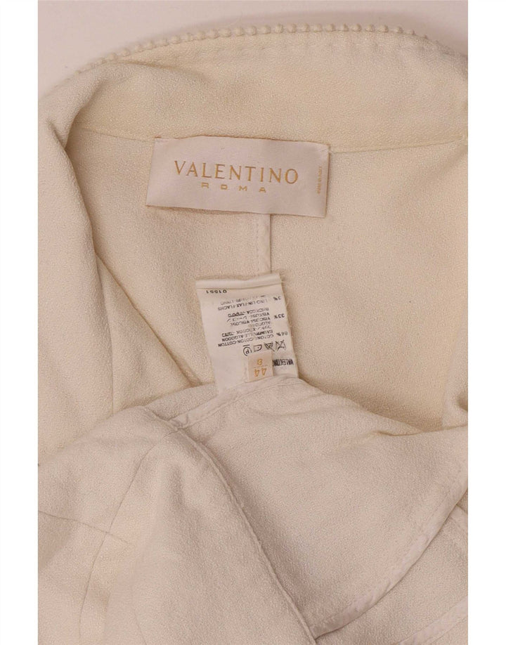 Женский укороченный пиджак на 1 пуговице Valentino IT 44, средний цвет, белый хлопок