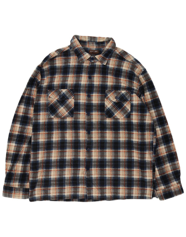 ATLAS FOR MEN Мужская флисовая рубашка 3XL синяя клетка из полиэстера