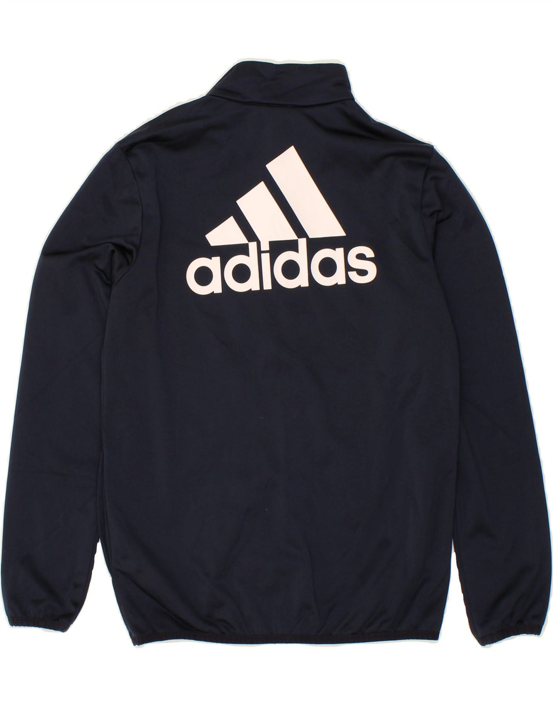ADIDAS Boys Graphic Tracksuit Top Jacket 11-12 Years Navy Blue Polyester Vintage Adidas and Second-Hand Adidas from Messina Hembry 