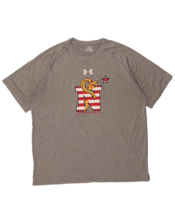 Мужская футболка свободного кроя с рисунком Under Armour, топ 2XL, серая