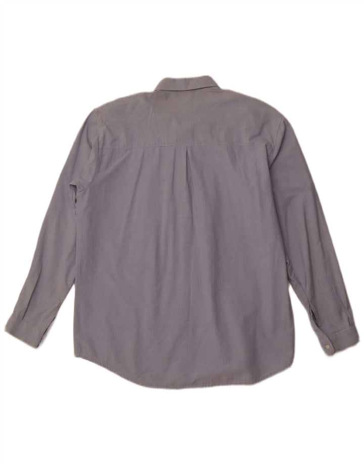 ВИНТАЖНАЯ женская рубашка UK 18 XL, синяя хлопковая с цветочным принтом в стиле ретро