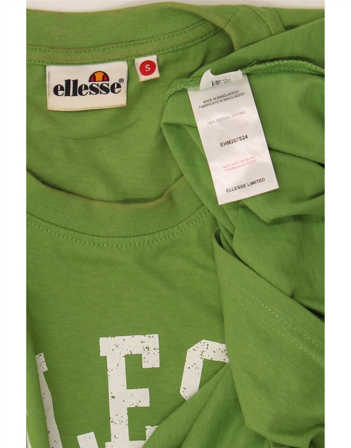 ELLESSE Mens Graphic T-Shirt Top Small Green Cotton Vintage Ellesse and Second-Hand Ellesse from Messina Hembry 