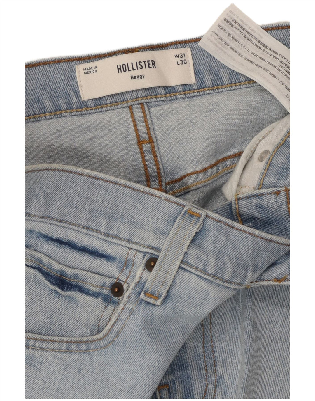 Мужские свободные джинсы HOLLISTER W31 L30, синий хлопок