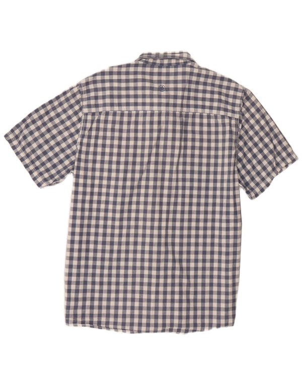 Fat Face Mens Short Sleeve Classic Fit Shirt Large Blue Gingham Cotton