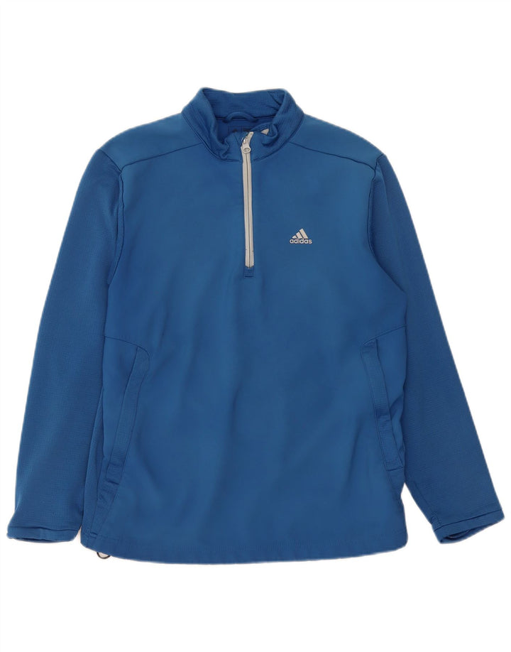 Adidas Climawarm Толстовка с воротником на молнии, маленький синий полиэстер