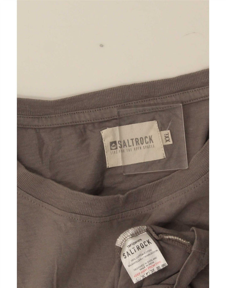 Мужская футболка Saltrock с рисунком, 2XL, серая, хлопок