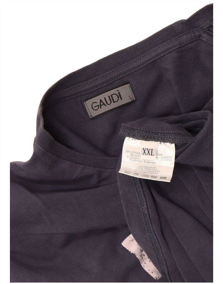 Мужской топ с рисунком Gaudi с длинным рукавом 2XL, темно-синий, хлопок