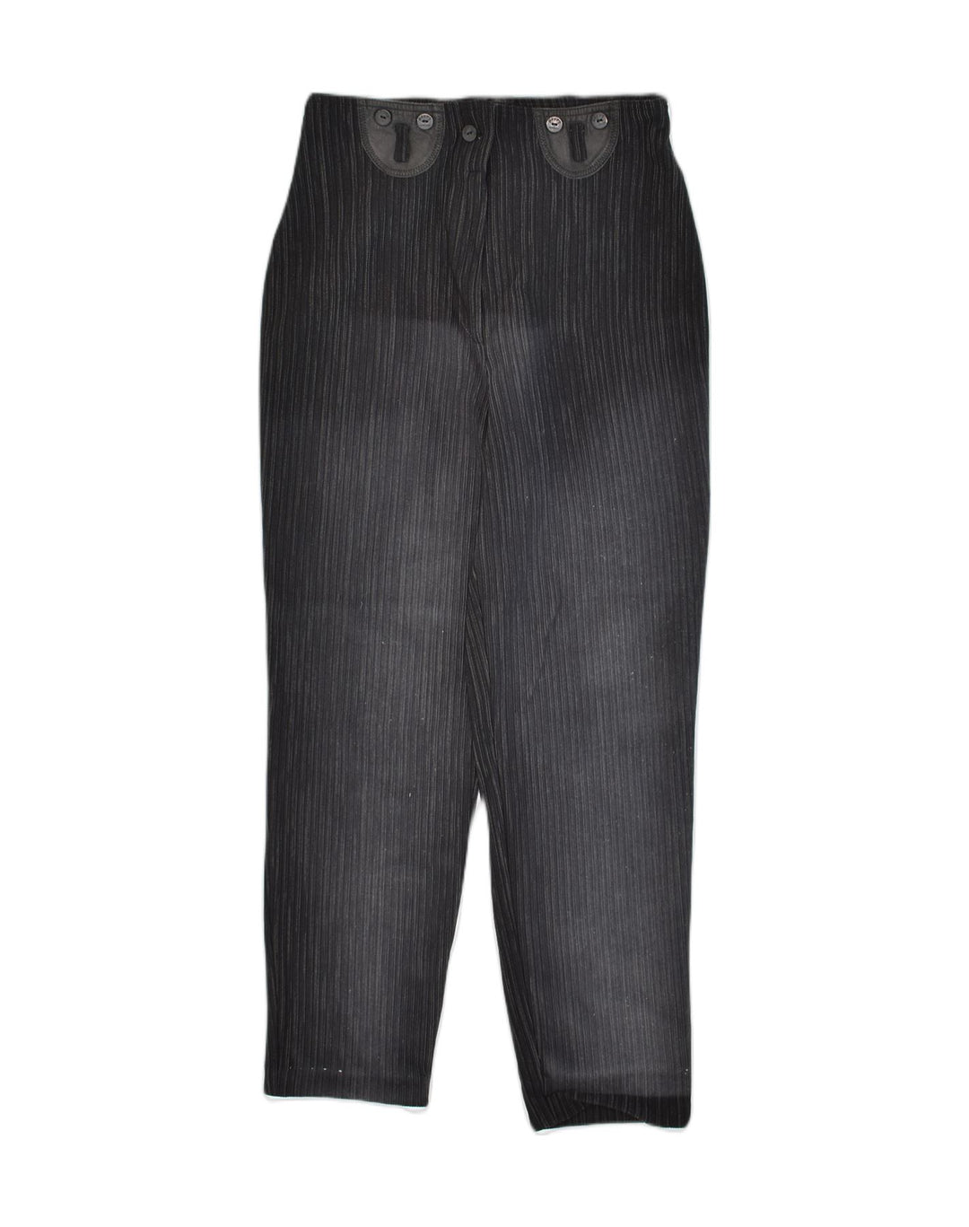 VINTAGE Womens Tapered Casual Trousers W30 L27 Black Pinstripe | Vintage Vintage | Thrift | Second-Hand Vintage | Used Clothing | Messina Hembry 