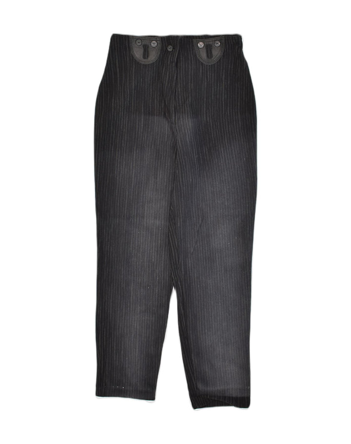 VINTAGE Womens Tapered Casual Trousers W30 L27 Black Pinstripe | Vintage Vintage | Thrift | Second-Hand Vintage | Used Clothing | Messina Hembry 