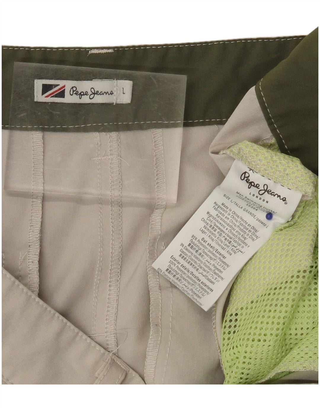 PEPE JEANS Женские шорты чинос, большие W34, бежевые, полиэстер