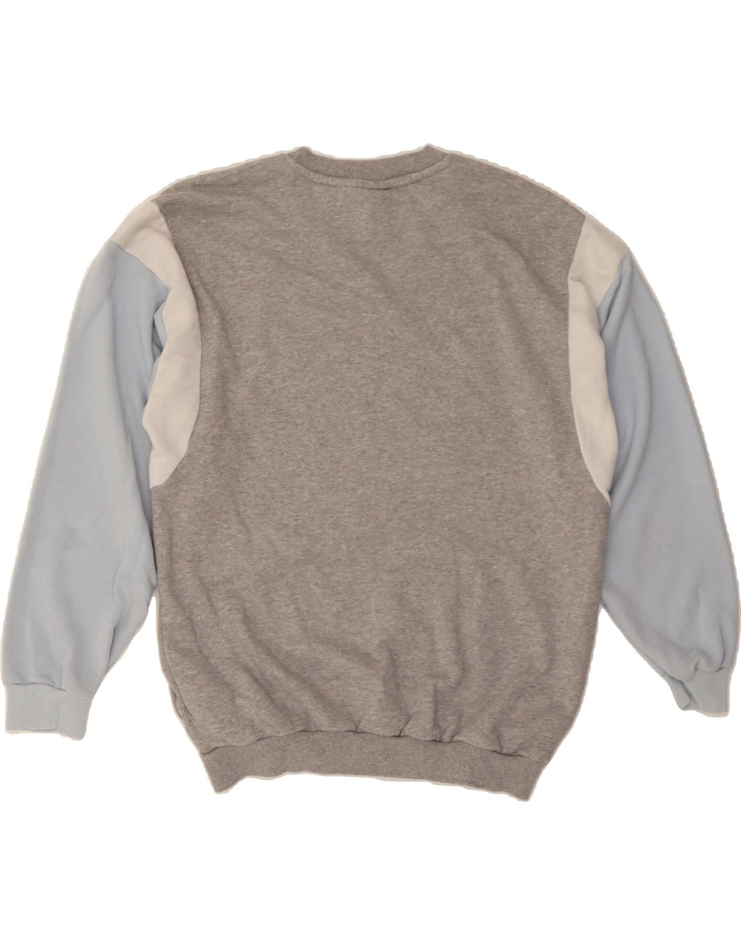 ADIDAS Womens Graphic Sweatshirt Jumper UK 12 Medium Grey Colourblock Vintage Adidas and Second-Hand Adidas from Messina Hembry 