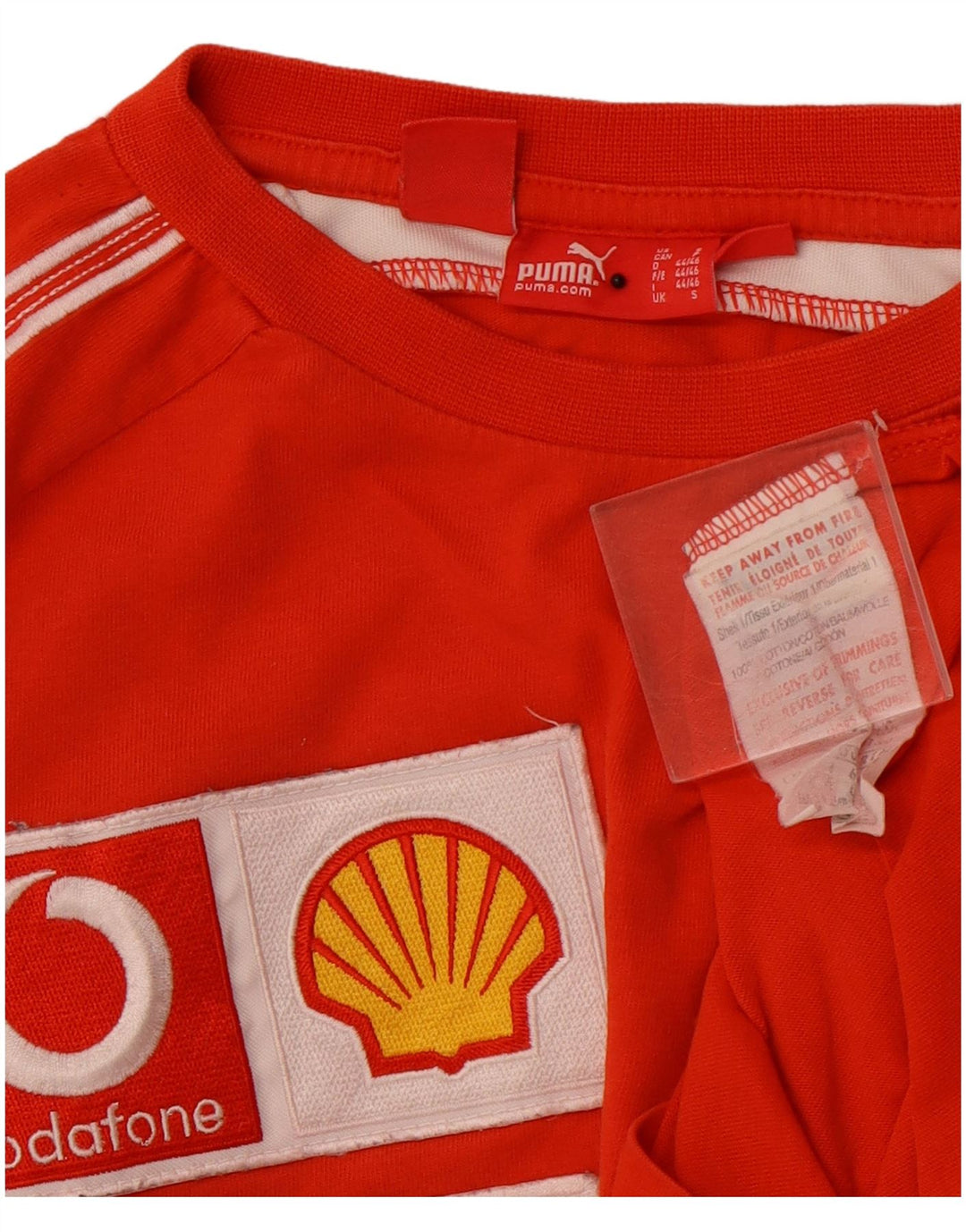 Мужская футболка с рисунком Ferrari PUMA, маленькая красная, хлопковая с цветными блоками