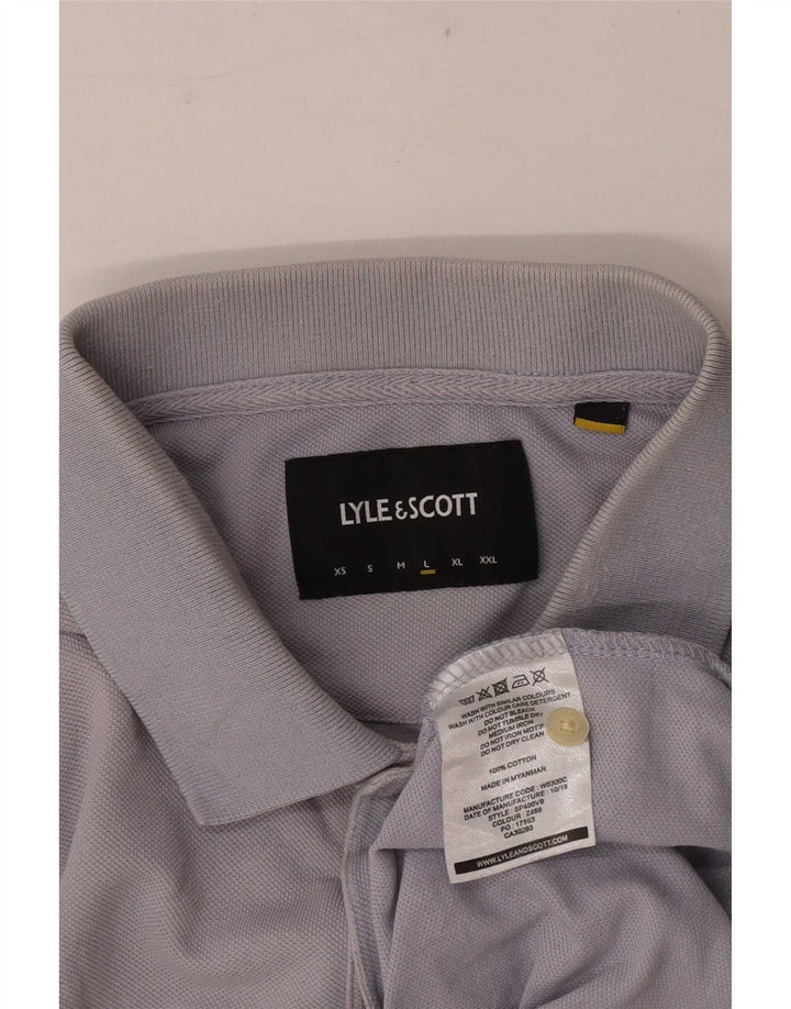 Мужская рубашка-поло с коротким рукавом Lyle & Scott, большая серая хлопковая ткань