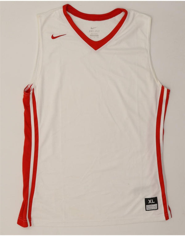 Мужской жилет Nike Dri Fit XL, белый полиэстер с цветными блоками